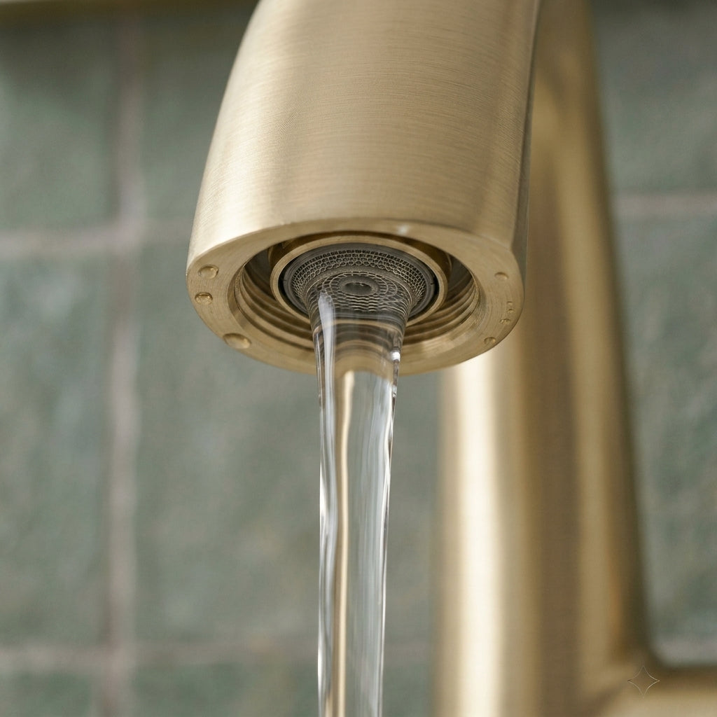 Mitigeur de lavabo design organique - Laiton brossé MaisonBrass