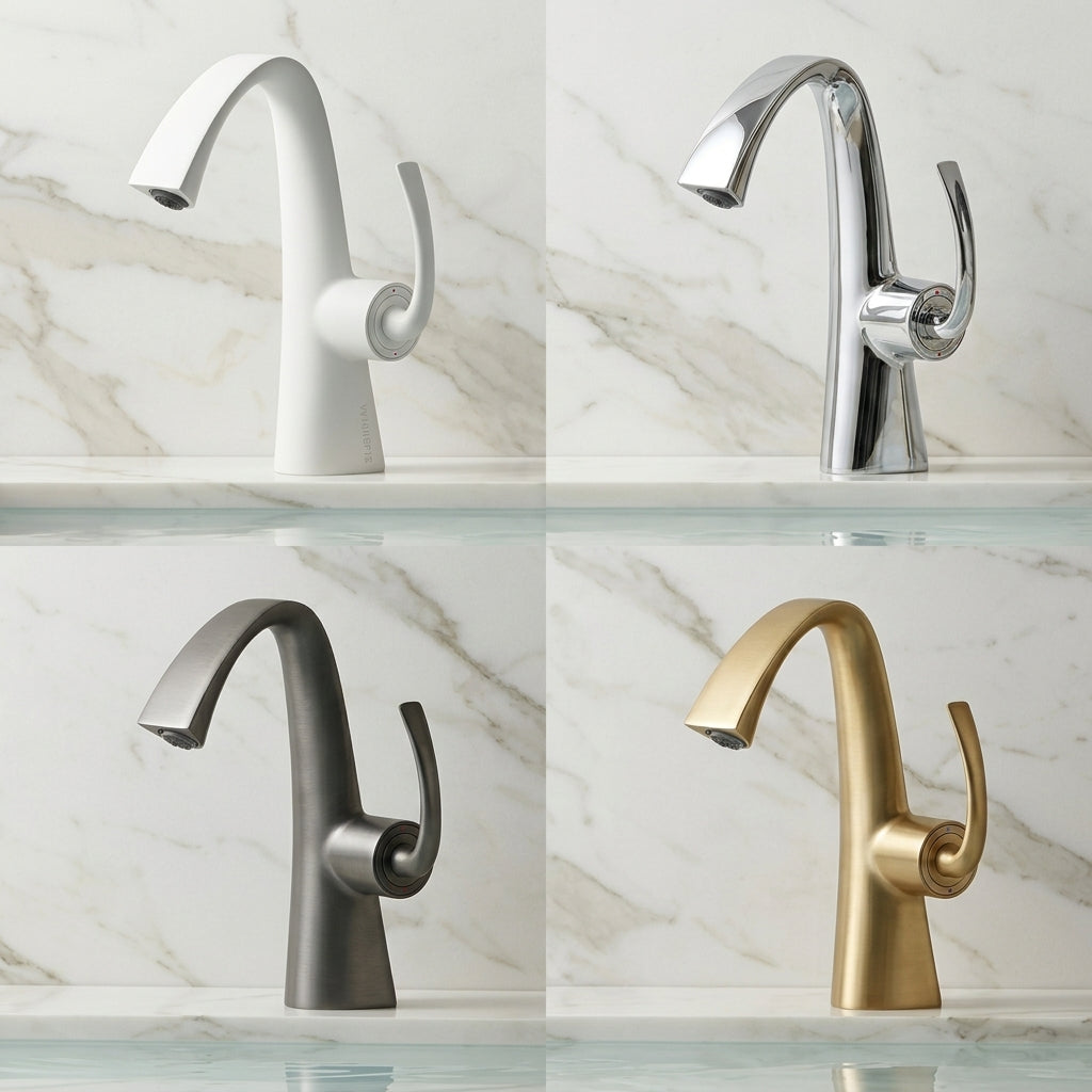 Mitigeur de lavabo design organique - Laiton brossé MaisonBrass