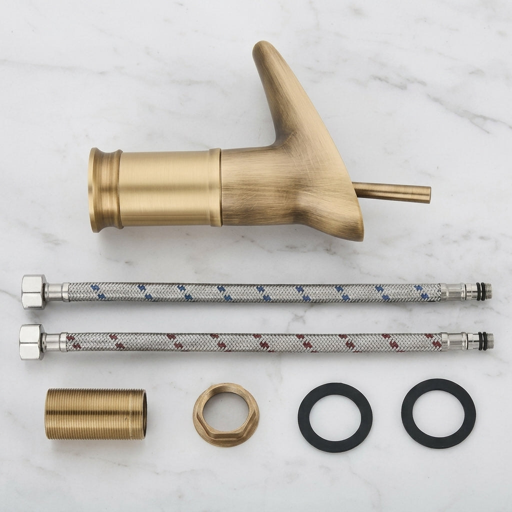 Mitigeur de lavabo cascade - Laiton brossé MaisonBrass