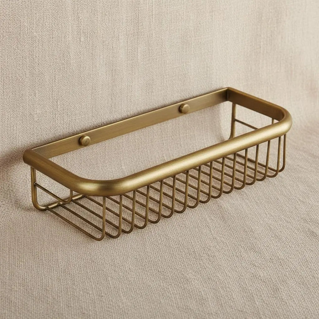 Étagère panier de douche murale - Laiton brossé MaisonBrass