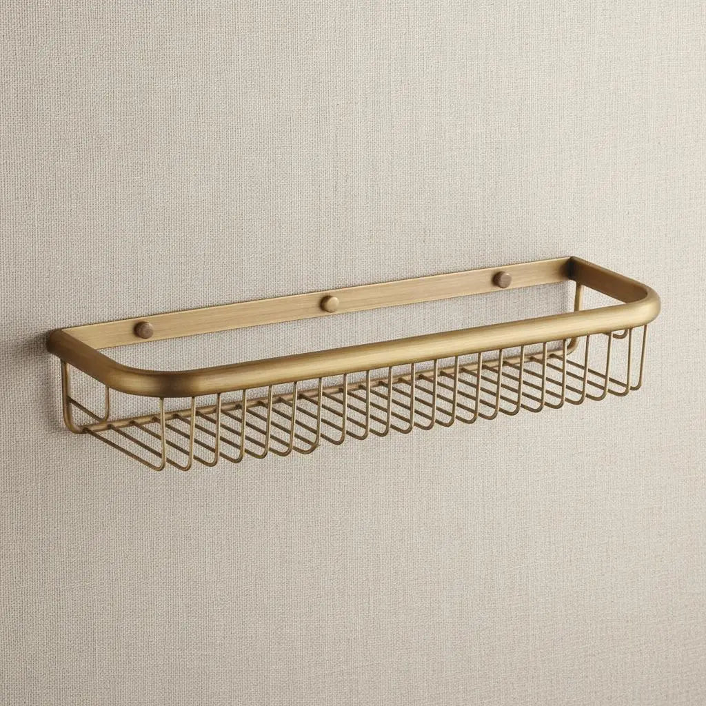 Étagère panier de douche murale - Laiton brossé MaisonBrass