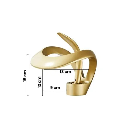 Robinet de lavabo en laiton doré, bec cascade, design sculpté floral MaisonBrass