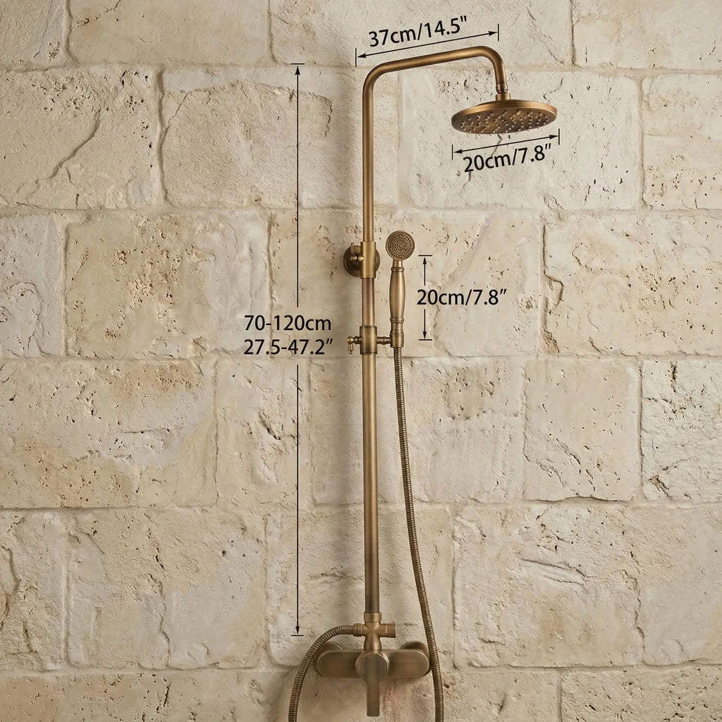 Apollon — Colonne de douche extérieure en laiton brossé massif MaisonBrass