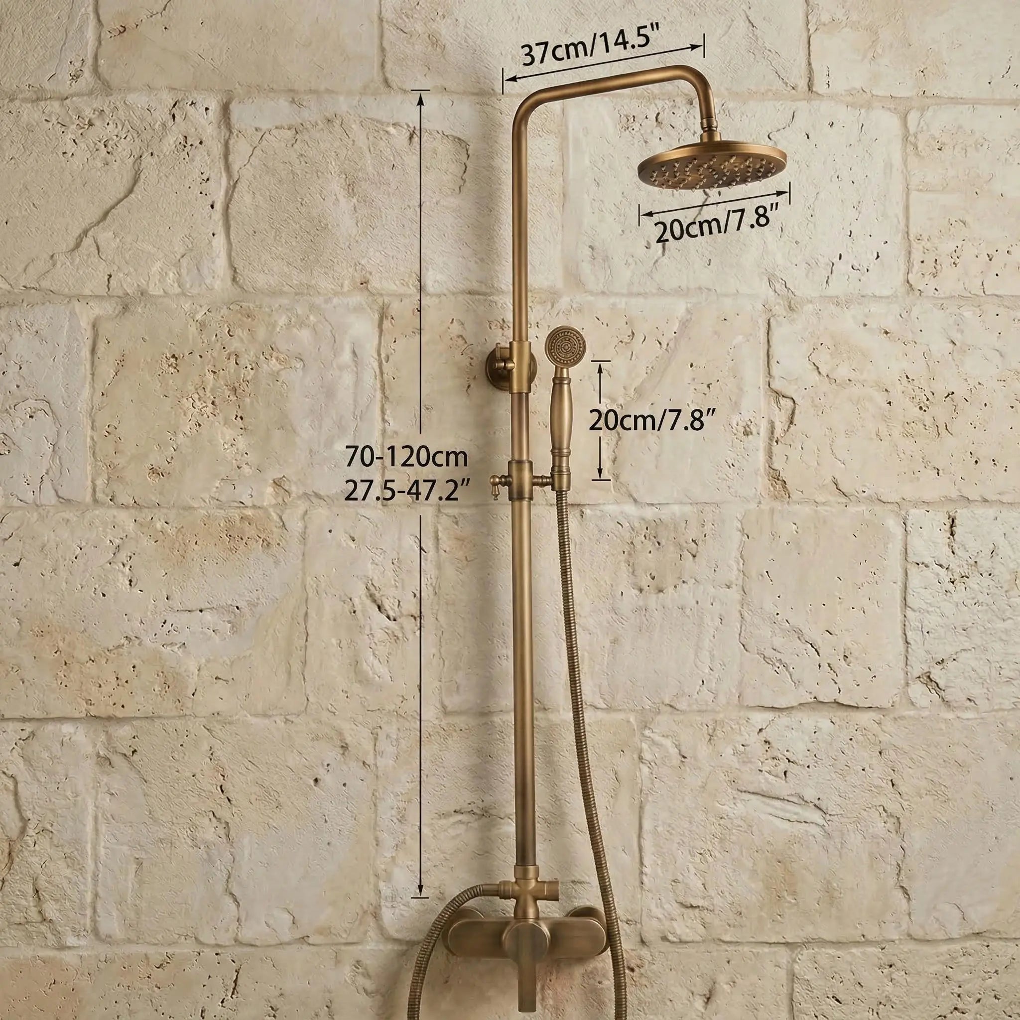 Apollon — Colonne de douche extérieure en laiton brossé massif MaisonBrass