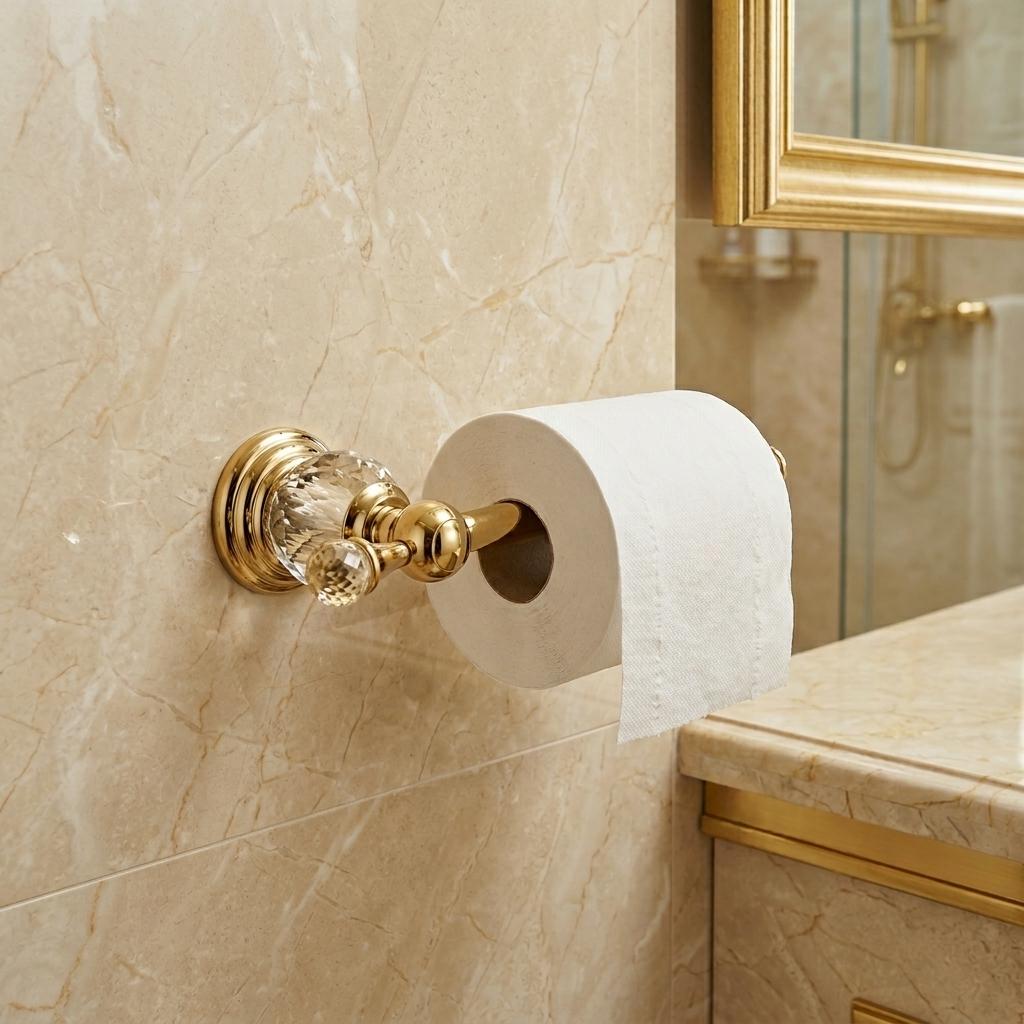 Porte-papier toilette mural - Acier inoxydable & effet cristal MaisonBrass
