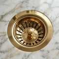 Brushed Gold Kitchen Sink Strainer, Luxury Brass Sink Drain Stopper, Modern Sink Filter Plug, Minimalist Kitchen Hardware Upgrade MaisonBrass