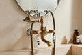 Mélangeur de baignoire rétro en laiton antique & poignées céramiques MaisonBrass