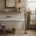 Mitigeur sur pied pour baignoire avec douchette - Laiton brossé antique MaisonBrass