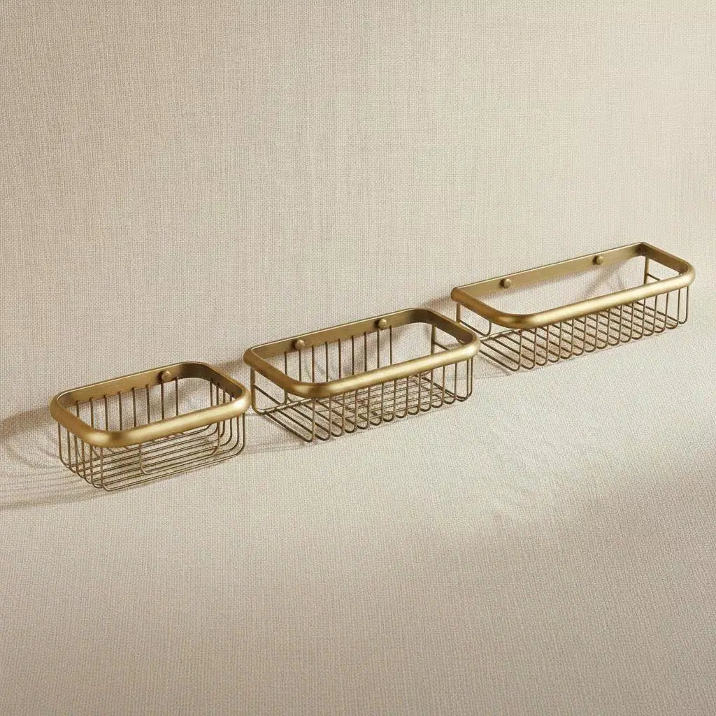 Étagère panier de douche murale - Laiton brossé MaisonBrass