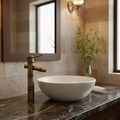 Mitigeur de lavabo design bambou en laiton brossé antique MaisonBrass
