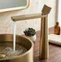 Mitigeur de lavabo - commande moletée - Laiton brossé MaisonBrass