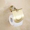 Gold Toilet Paper Holder with Crystal — Luxury Brass Roll Holder with Cover — Elegant Bathroom Decor — Wall Mounted Vintage Paper Holder MaisonBrass