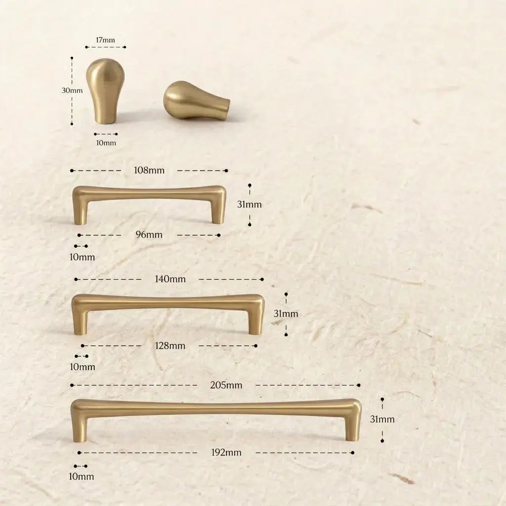 Terre — Poignée fuselée minimaliste en laiton massif MaisonBrass